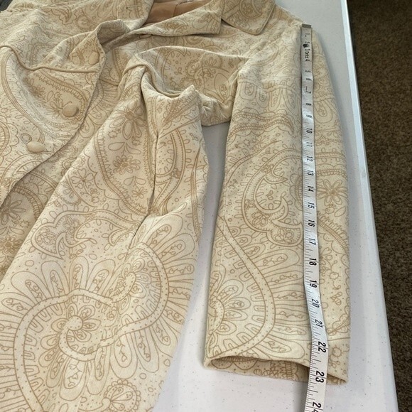 Vintage Maternity Paisley Floral Corduroy Button Front Long Blazer Jacket Lined - Picture 9 of 16